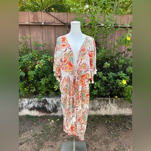 True Destinations Paisley Print Kaftan Size M